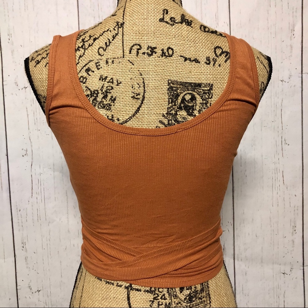 Wrap Around Ribbed Button Tank - Rust - Picture 3 of 3
